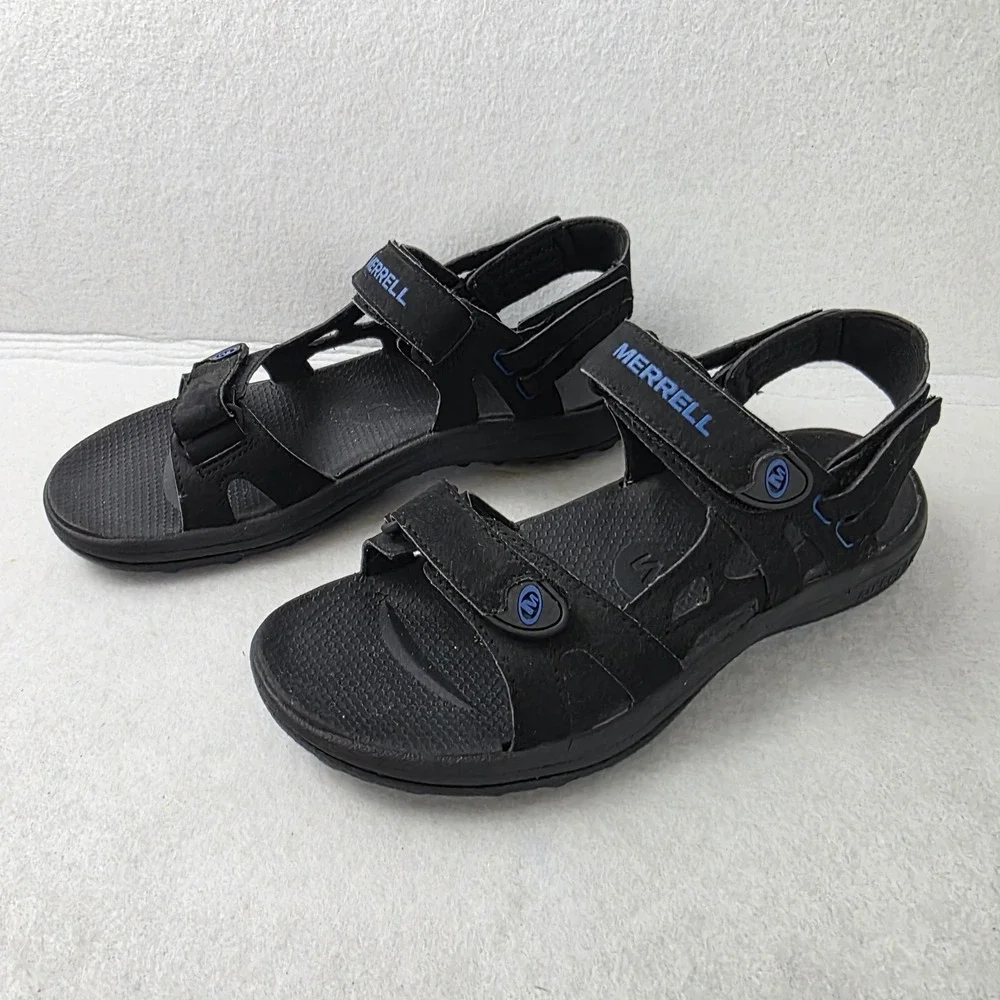 Merrell Mens Sport Sandals Black Snorkel Blue J289823C Size 8 Adjustable Straps
